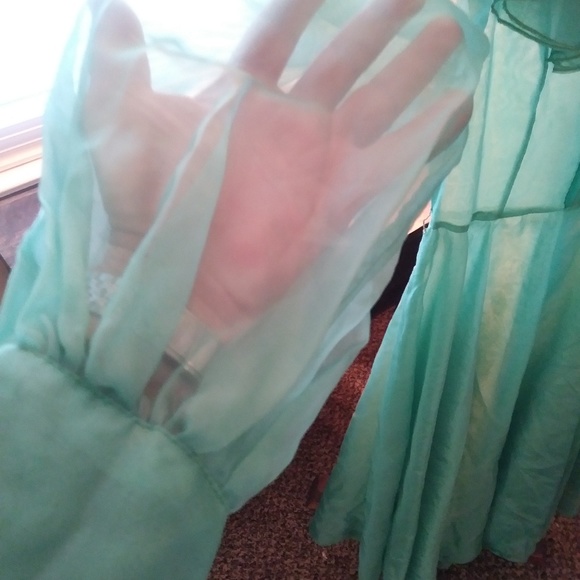 VGE-50s-Dress-Mint-Green-Nylon-Chiffon-LRGE 10-12 - Picture 5 of 8